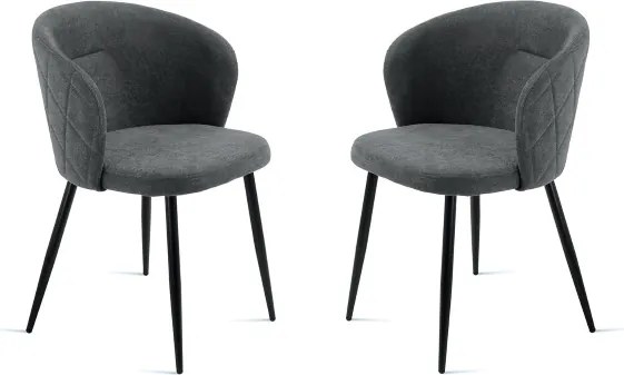 Sedia imbottita in tessuto Grigio Scuro e sruttura in metallo RUMBLE 2 sedie