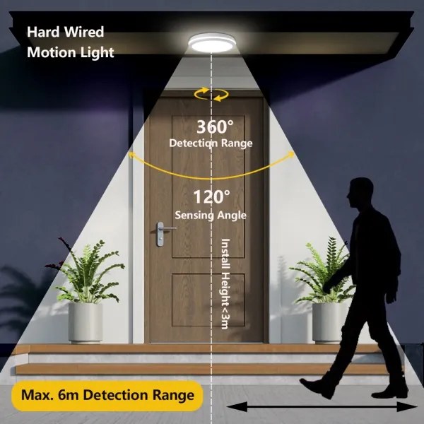 Brilagi - Lampada da esterno LED con sensore BENE LED/24W/230V Ø 26 cm bianca IP54