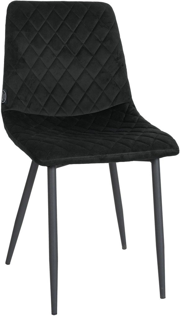 Sedia Da Sala Da Pranzo Telde İn Velluto / Schwarz