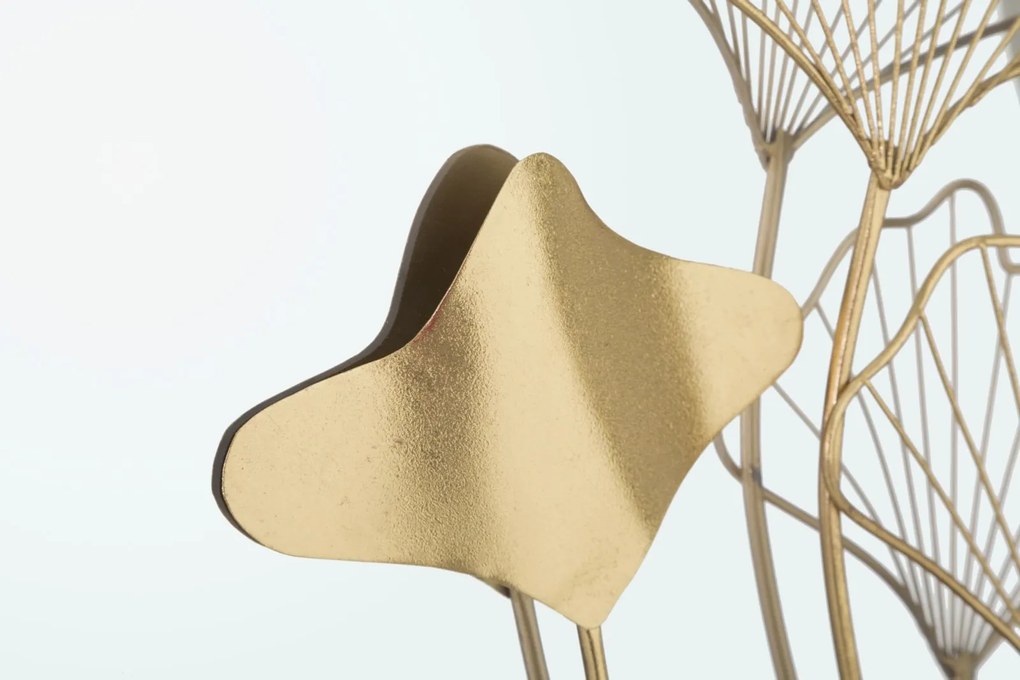 Specchio With Flower 75x3,5x72 cm in Ferro e MDF Oro...