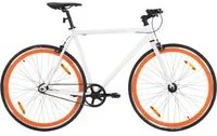 Bicicletta a Scatto Fisso Bianca e Arancione 700c 59 cm 92266