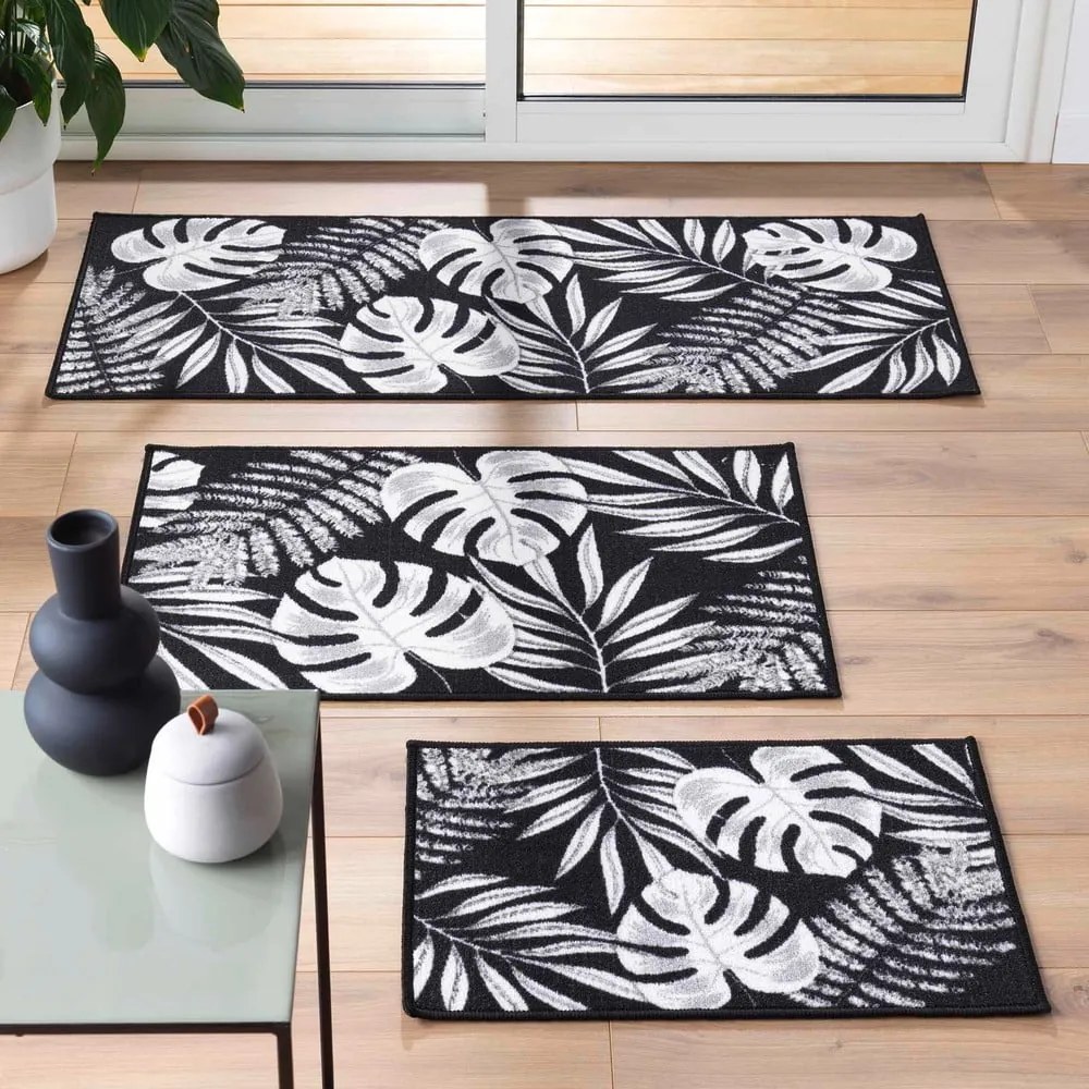Tappeto nero lavabile 40x60 cm Amber – douceur d'intérieur
