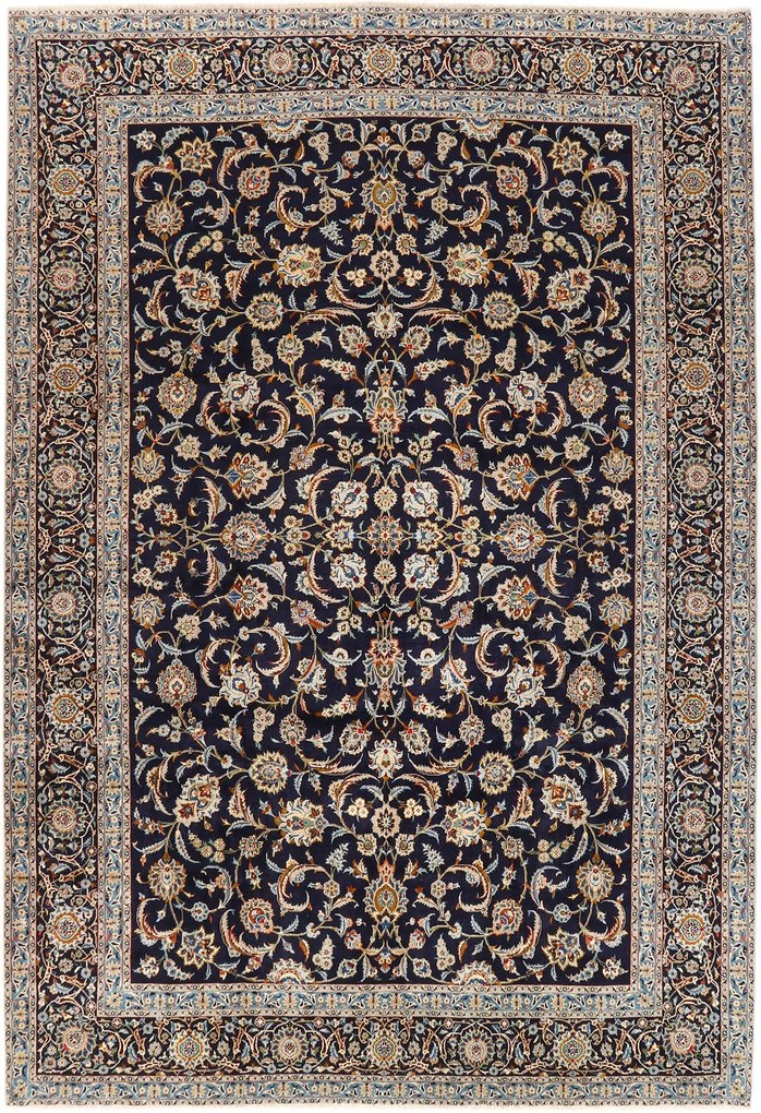 Kashan Tappeto persiano 290x410 Blu (Iran) Annodato A Mano