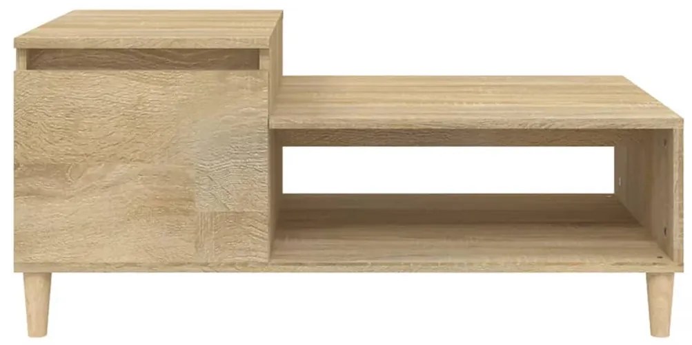 Tavolino da salotto rovere sonoma 100x50x45cm legno multistrato