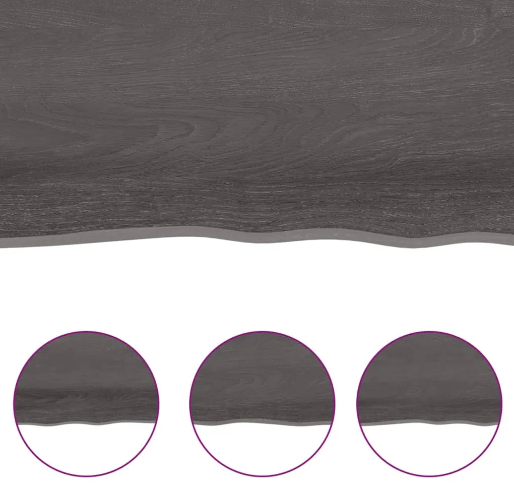 Ripiano muro marrone scuro 60x10x4 cm massello rovere trattato