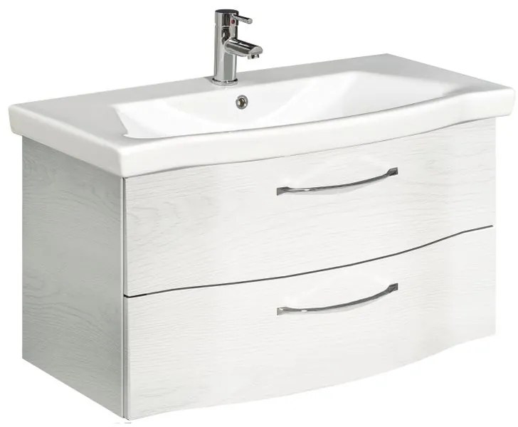 Mobile da bagno sospeso sotto lavabo L 90 x H 49 x P 48 cm bianco, 2 cassetti PELIPAL Solitaire