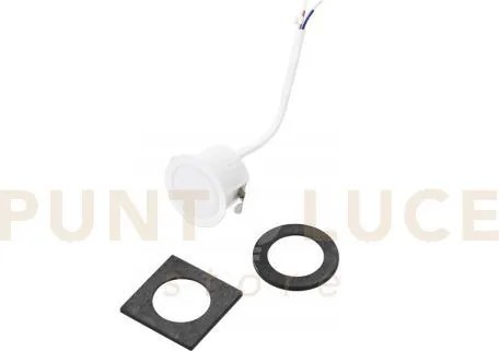 Incasso led dama nero 3w 340lm 3000k ghiera quadrata e tonda 4,4x4,...