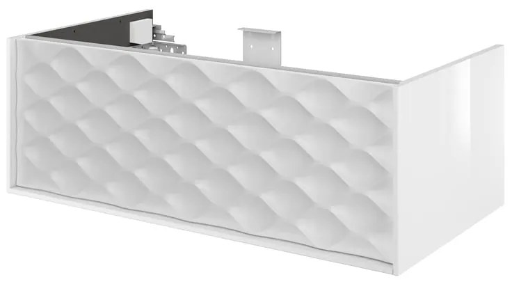 Mobile da bagno sospeso sotto lavabo L 90 x H 32 x P 48 cm bianco laccato lucido, 1 cassetto SENSEA Neo Frame