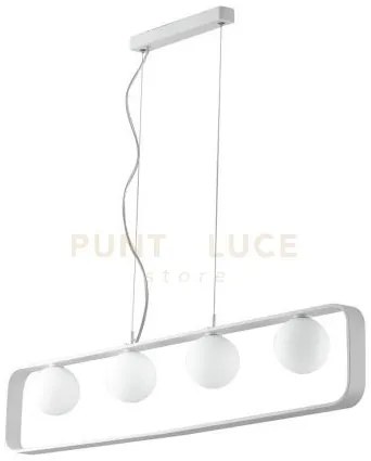 Lampadario a sospensione roxy bianca 4 luci attacco g9 100x10x120cm...