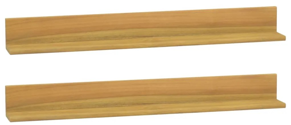 Mensole Da Parete 2 Pz 90x10x10 Cm İn Legno Massello Di Teak /