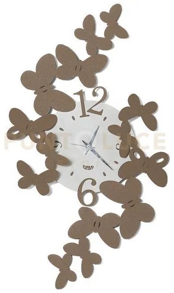 Orologio di design farfalle papillon beige in ferro 32x56cmh