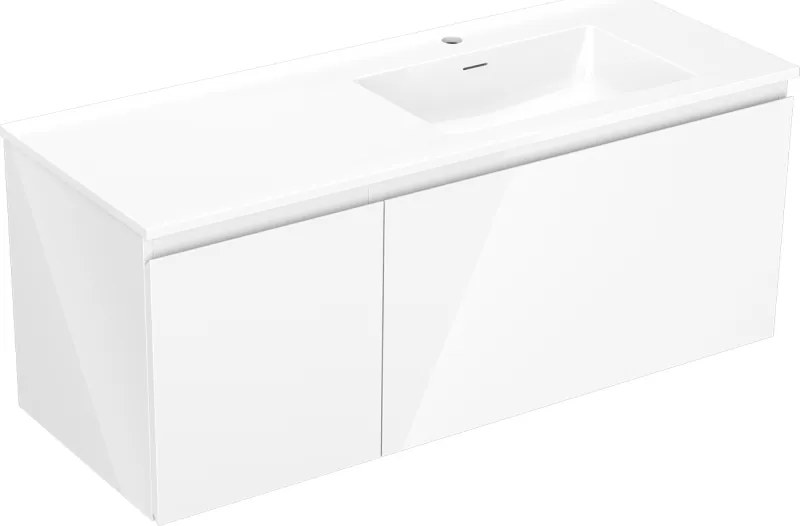 Mexen Orio mobile bagno 120 cm con lavabo Otis destro, 1S, 1D, bianco lucido - 91A13-12047-3-BBFF00-W18P00