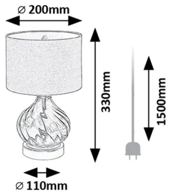 Rabalux 74033 - Lampada da tavolo PIRELO 1xE14/25W/230V verde