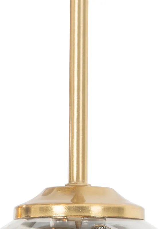 Plafoniera smart oro con vetro fumé 9 luci incl. 9 Wifi G9 - Athens