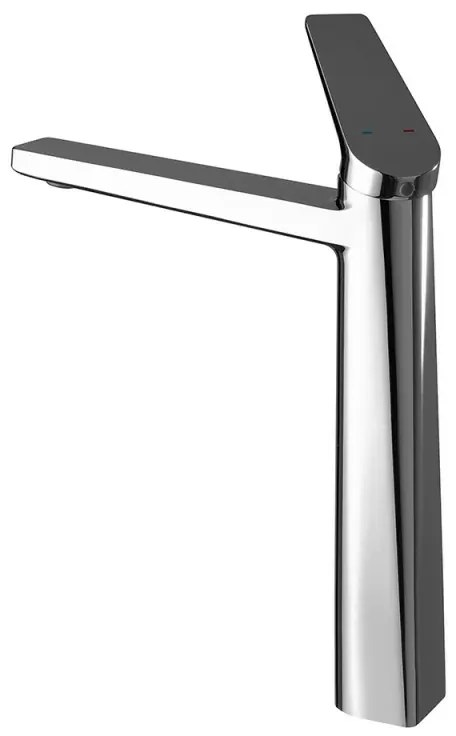 Miscelatore lavabo alto in ottone cromo con sottile leva monocomando Nemes