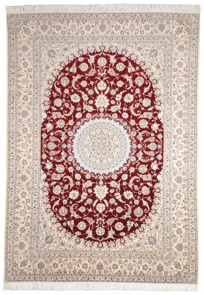 Nain Tappeto 210 x 310 Rosso (Iran) Annodato A Mano