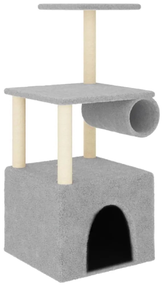 Albero per gatti con tiragraffi in sisal grigio chiaro 109,5 cm