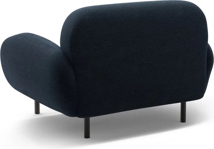 Poltrona blu scuro con rivestimento in bouclé Poppy – Micadoni