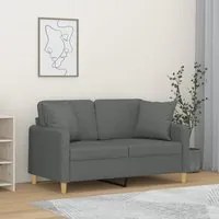 Divano a 2 Posti con Cuscini Grigio Scuro 120 cm in Tessutocod mxl 87882