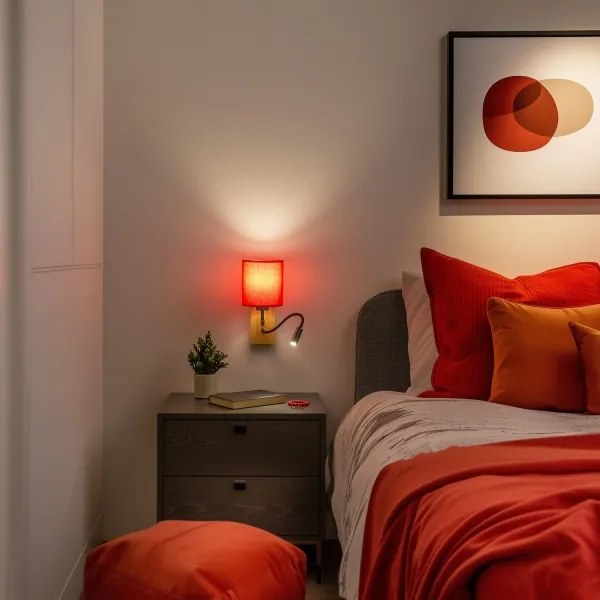 Brilagi - Applique a LED NUBILA WOOD 1xE27/25W/230V + LED/3W quercia/rosso