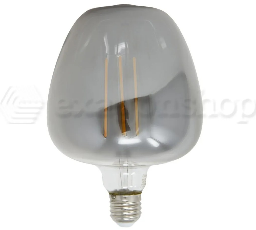 Lampadina design 12,5x18 cm E27 8W 360 lumen 2700k luce calda vetro smoky Vintage