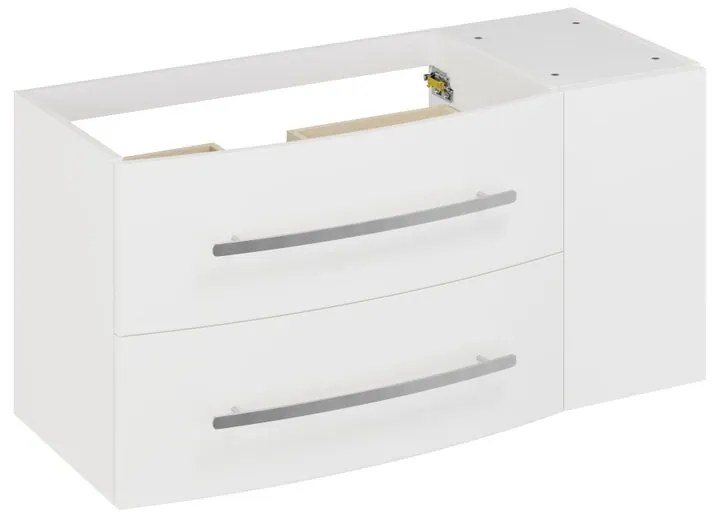 Mobile da bagno sotto lavabo Perla bianco laccato opaco L 111.2 x H 53.7 x P 47.5 cm 2 cassetti 1 anta, lavabo non incluso