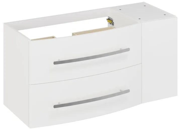 Mobile da bagno sotto lavabo SENSEA Perla bianco laccato opaco L 111.2 x H 53.7 x P 47.5 cm 2 cassetti 1 anta, lavabo non incluso