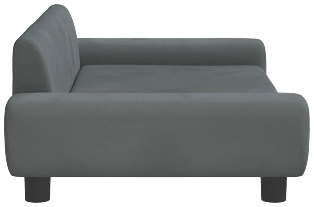 Divano per bambini grigio scuro 100x54x33 cm in velluto