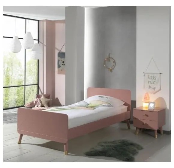 Comodino rosa per bambini in legno di pino Billy - Vipack