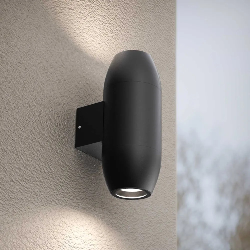 Applique Ovale Bidirezionale IP65 GU10 per esterni, Grande - Nera Colore del corpo Nero