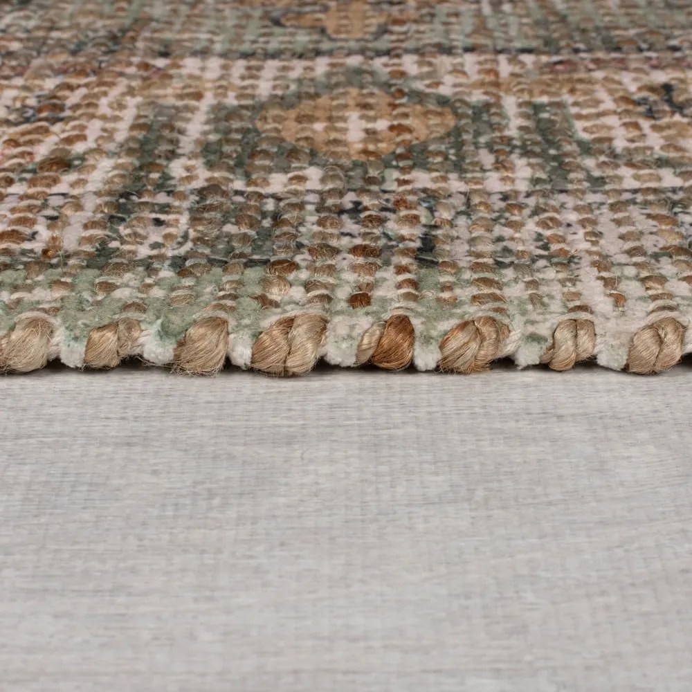 Passatoia in iuta intrecciata a mano color kaki 60x230 cm Selena Jute Traditional - Flair Rugs