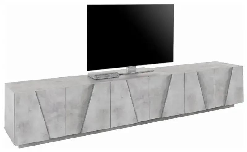 Porta TV PING Moderna con 6 Ante a Battente - Colore Cemento