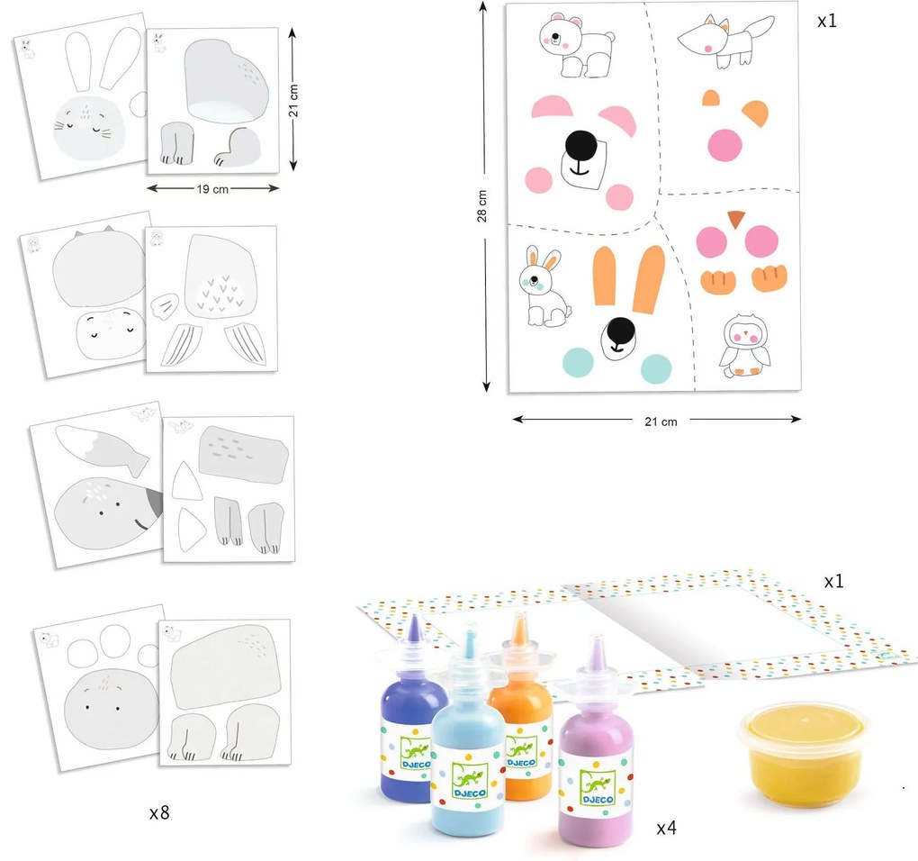 Gioco creativo - colori a dita e adesivi