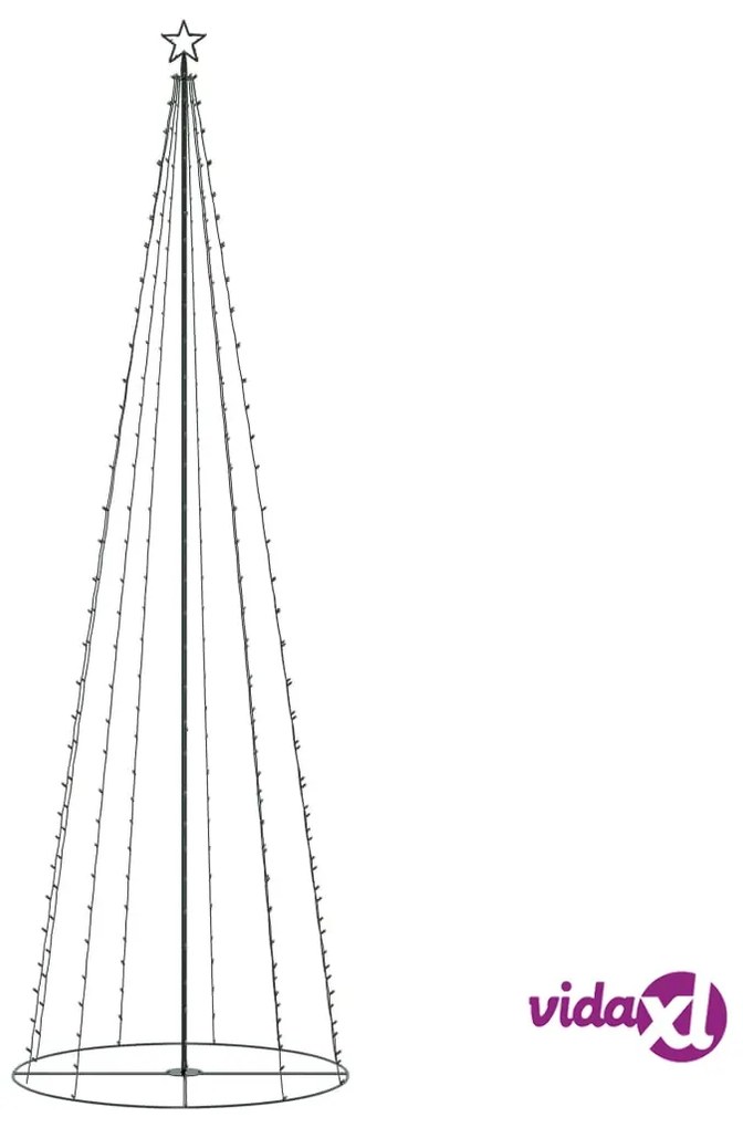vidaXL Albero di Natale a Cono con 330 LED Colorato 100x300 cm