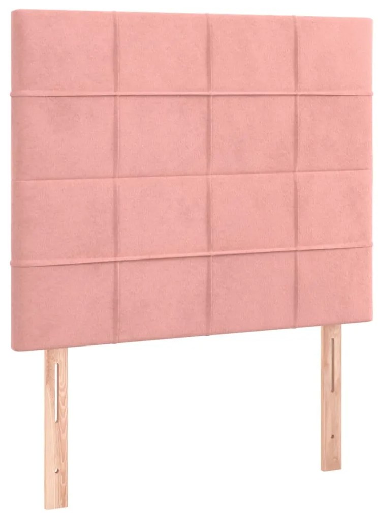 Giroletto a Molle con Materasso Rosa 90x200 cm in Velluto