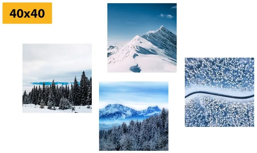 Set di quadri – Bellezze della natura innevata