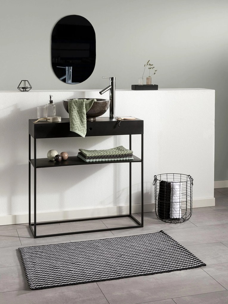 benuta Nest Tappeto da bagno Bono Bianco & Nero 60x100 cm - Tappeto design moderno soggiorno