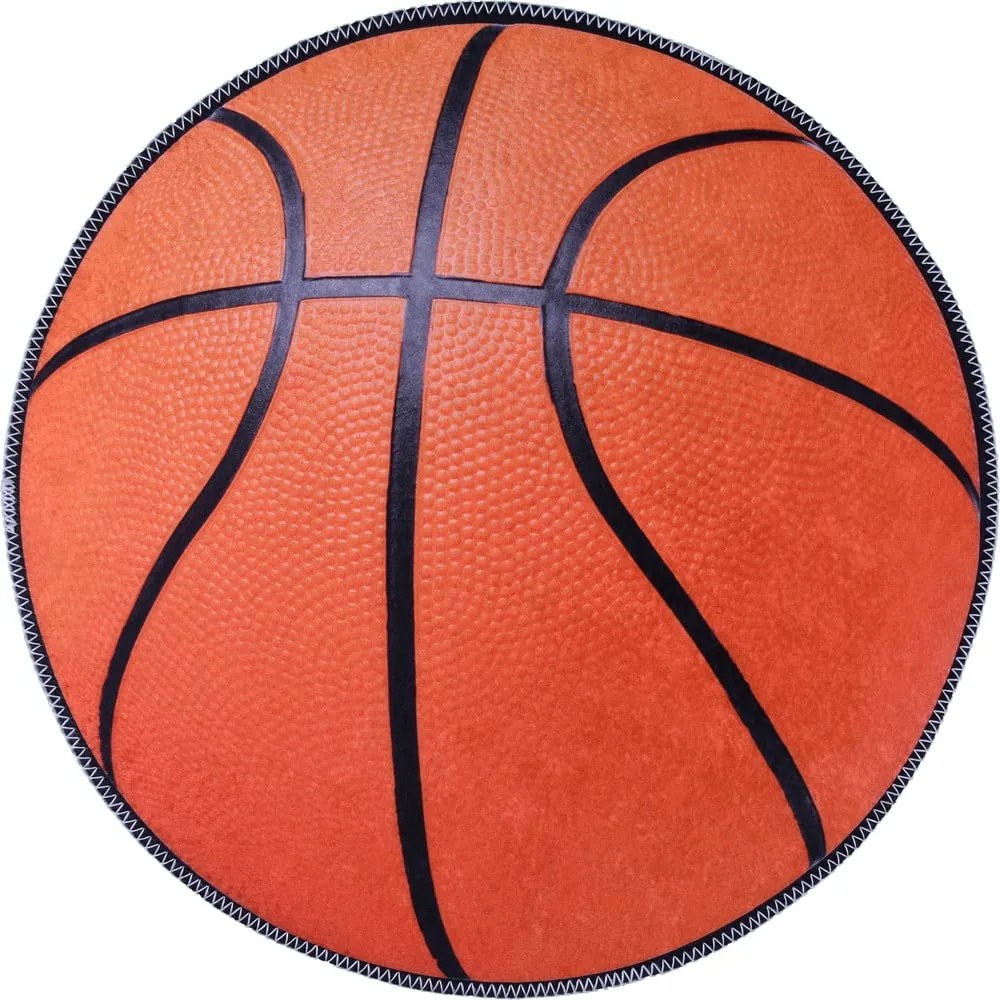 Tappeto per bambini arancione lavabile ø120 cm Basketball – Vitaus