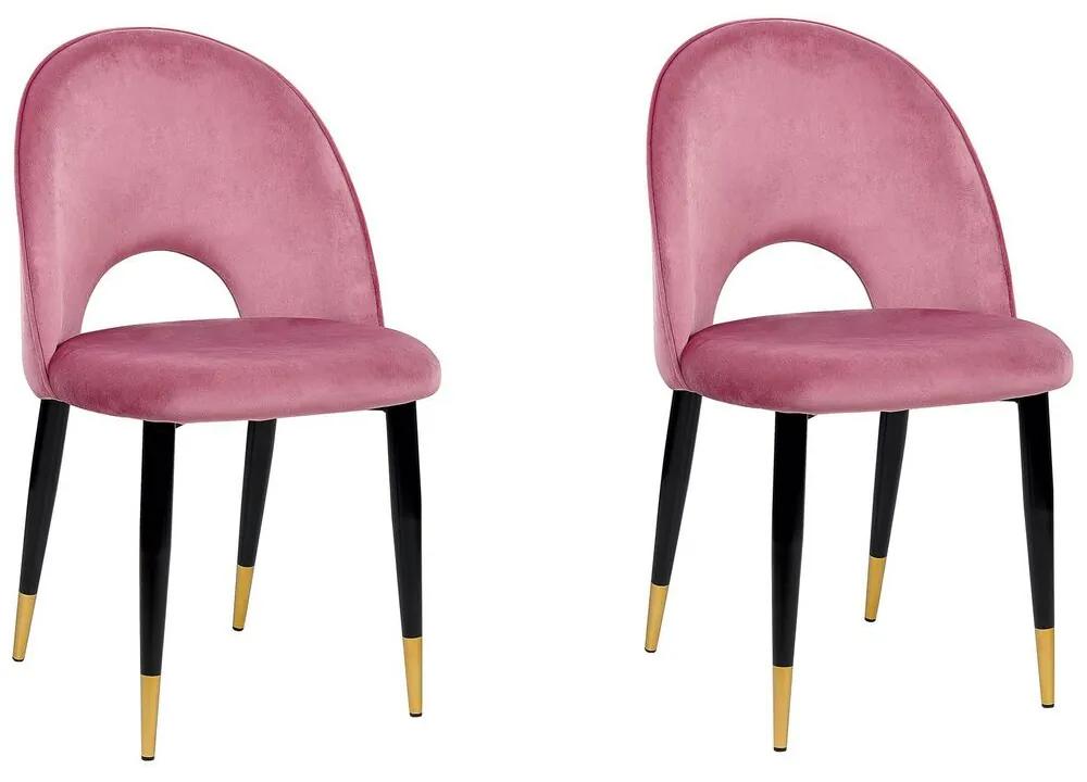 Set di 2 sedie velluto rosa MAGALIA Beliani