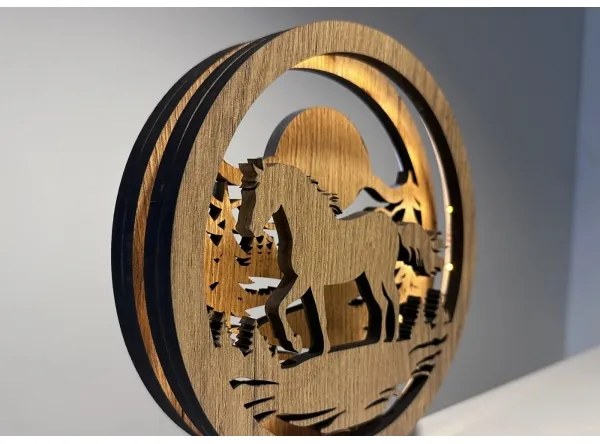 Li-Go 23598/DUB2 - decorazione da tavolo LED dimmerabile LED/12W/230V 20x22 cm rovere