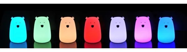 LED RGB Lampada touch per bambini BEAR LED/0,8W/5V blu