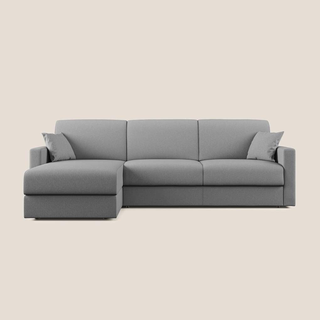 Chris Divano letto angolare 5 posti in tessuto impermeabile T13 grigio