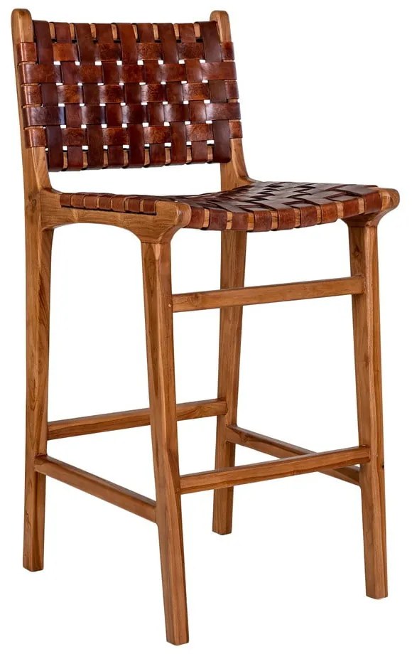 Sgabello da bar in teak marrone 101 cm Perugia - House Nordic