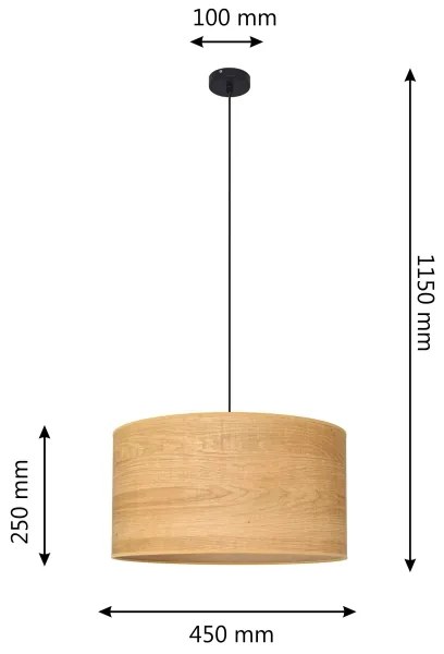 Lampadario a sospensione con filo ALBA 1xE27/15W/230V diametro 45 cm marrone/nero