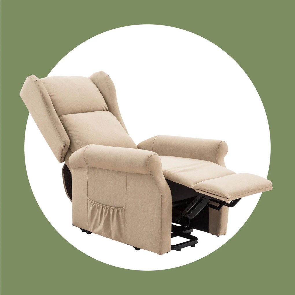 POLTRONA RELAX BERGERE ARLETTE 2 MOTORI ELETTRICA ALZAPERSONA BEIGE