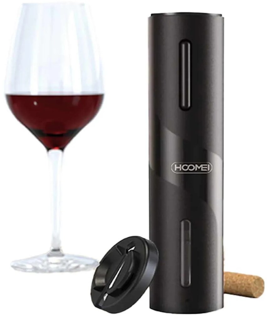 Cavatappi Elettrico per Vino Apribottiglie Professionale a Batteria 4pcs AA Non Incluso Design Elegante Nero