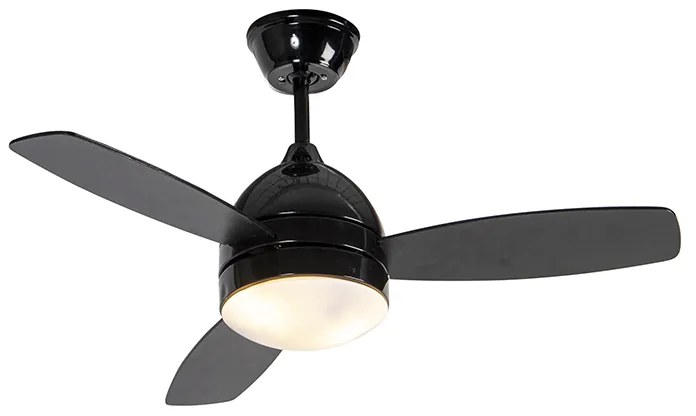 Ventilatore da soffitto nero con stampa legno 96 cm con telecomando - Rotar