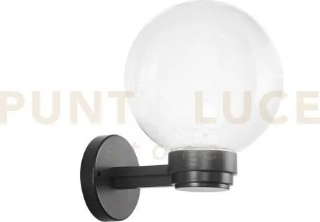 Applique polly trasparente montatura nera1 luce attacco e27 ip44 20...