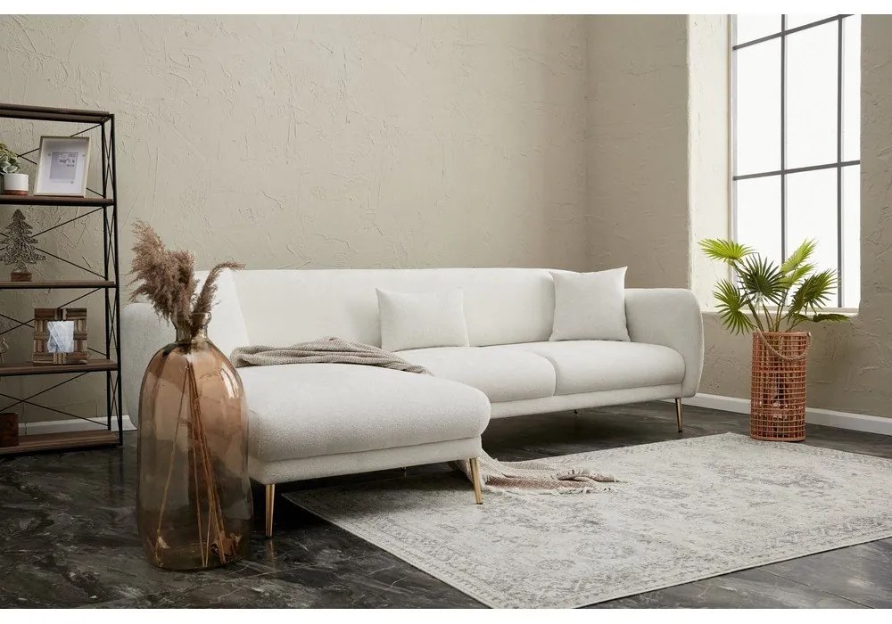 Divano angolare bianco (con penisola a sinistra/con chaise lounge) Simena – Balcab Home