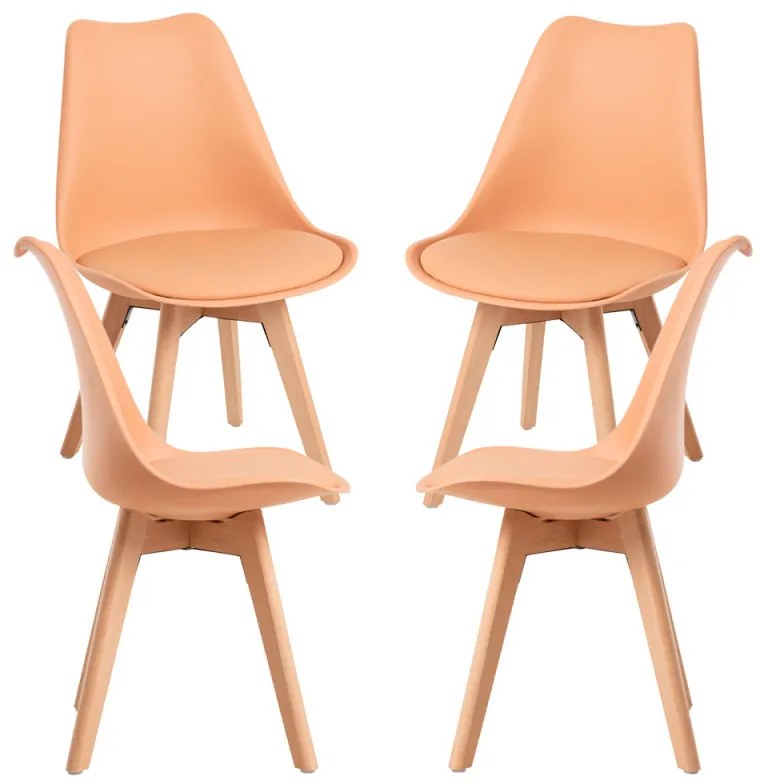 Pack 4 Sedie Synk Basic - Arancione chiaro